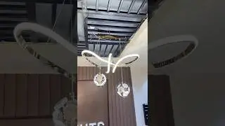 Modern LED Bow Hanging Light | 3 Colour Changing Feature | French Gold Finish