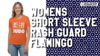Short Sleeve Rash Guard for Women - Classic Judo and BJJ Look - Flamingo