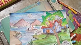 🌆#scenerypainting #easypainting #shorts 🎨 using water colour
