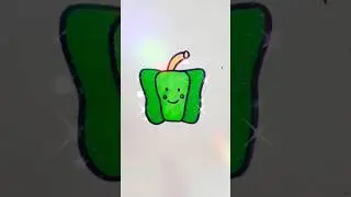 cute capsicum coloring for kids... #forkids #kidsvideo #kids #coloring #shortsvideo #glitterart