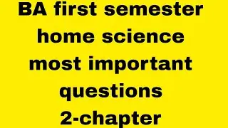 BA first semester home science most important questions📝 1 - chapter