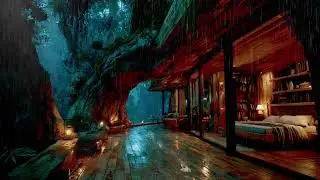 Soft Night Rain at a Secluded Cabin 🌧️ Peaceful Sleep Ambience