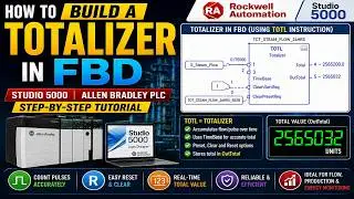 Totalizer in FBD – Allen Bradley PLC | Easy Rockwell Studio5000 Tutorial | Live