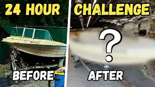 24 HOUR BOAT RESTORATION CHALLENGE | New Floor, Stringers, and Center Console