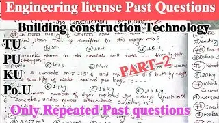 Engineering license past questions || Building Construction Technology |𝐏𝐀𝐑𝐓-2|| &lrm;⁨@Rabi_100⁩&nbsp; ||