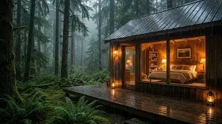 Ultimate Relax: Forest Rain Sounds at Cabin Window - Relieve Stress and Sleep All Night 🌿