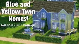 Blue And Yellow Sims 4 Homes No CC base Game Speed Build