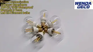 Waterproof glue injected Led E14 filament bulbs