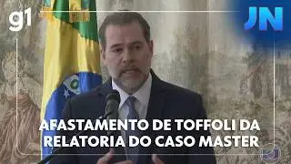 JN: STF anuncia sa&iacute;da de Toffoli da relatoria do caso Master; ele foi citado em mensagens de Vorcaro