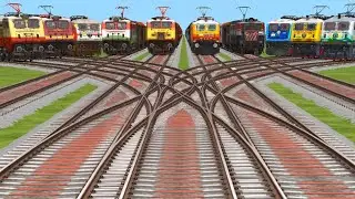 All trains locomotive ground railway station running fast simulator electric engine express crossing
