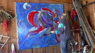 Taos Skier and Her Paintbrush, Taos Ski Valley