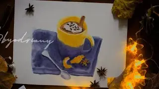 How to Paint A Cup of Hot Chocolate Drink  in Watercolor | Watercolor a Cup of Hot Chocolate Drink