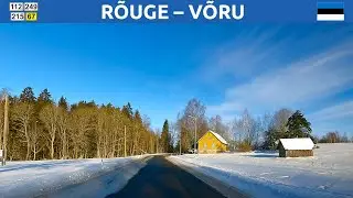 Driving in Estonia. A route from Rõuge to Haanja. 4K