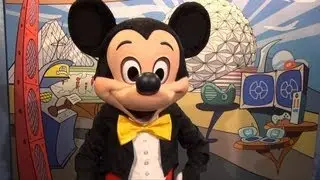 Epcot NEW Character Spot with Mickey, Pluto and Minnie Meet & Greet Featuring Epcot Center Backdrop