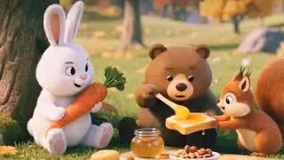 Cute Rabbit & Bear Breakfast Moment | Honey & Bread Morning Snack | Cute Animal Short