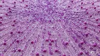 Broderie couture purple realizata manual cu perle
