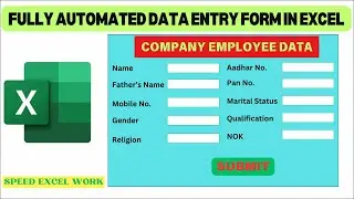 How to make a Automated Data Entry Form in Excel I Excel Data Entry Form I Excel Tutorial I MS Excel