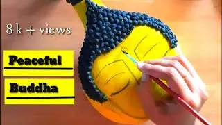 Buddha Face /Bottle Art Design/ Buddha Clay modelling