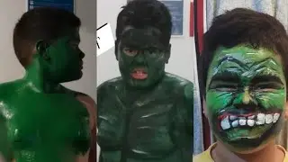 HULK FULL BODY PAINT FOR THE FIRST TIME 😂