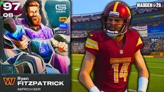 Райан Фицпатрик использует DOTS в команде Commanders Theme Team в Madden 26 Ultimate Team!