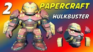HULK BUSTER CHIBI de papercraft sin lineas paso a paso PARTE 2