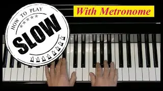 Greensleeves - Alfred's Basic - Premier Piano Course - Level 4 - Slow Tutorial - BPM=50