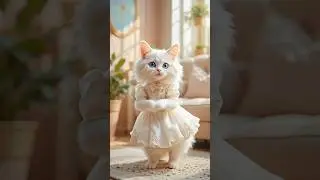 Adorable Fluffy Cat Dancing #shorts  #cutecat #cats #dancingcat