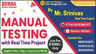 MANUAL TESTING Online Training @ DURGASOFT