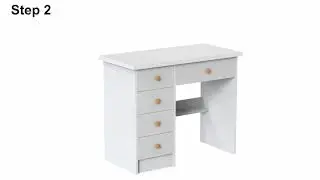 Tocador De Maquillador Con Led Espejo Bombilla Y 6 Cajones