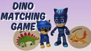 Dinosaur Matching Game with Chase and Catboy | Toddler Learning Fun