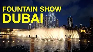 Dubai Fountain Show from Burj Park | Burj Khalifa Views & Night Vibes | 4K