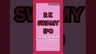 RK Swamy IPO Review #shorts #ipo