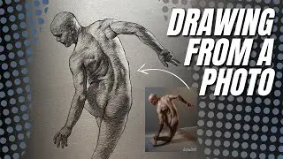 Charcoal Figure Drawing Done from a Photo