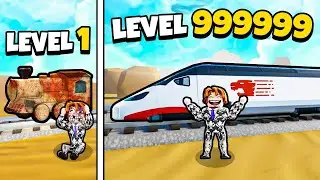 EVOLUINDO O TREM PARA O MAIS VELOZ ATÉ DAR VOLTA NO MUNDO - ROBLOX