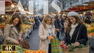 [🇫🇷Paris France 4K 120FPS Walking Tour] Sunday Morning Walk in Bastille Market  15/February/2026