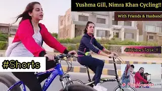 Yashma Gil Nimra Khan | Road Cycling in KARACHI | Fitness Gym Cycling Girls | #Shorts #yashma #nimra