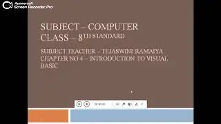 Cbse Class 8th Introduction to Visual Basic