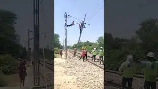 Electrification work in railway #indianrailways #train #locopilot #indianrail