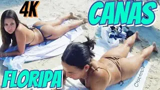 4K  A LOTADA PRAIA DE CANASVIEIRAS em FLORIPA no belo sábado ensolarado #praia #beach #floripa