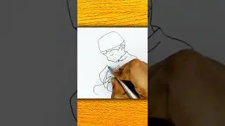Ramadan Mubarak Drawing - Easy Step By Step / Ramzan Mubarak drawing Eid Mubarak Art / boy drawing