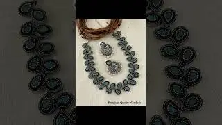 Black Rope  Oxidised Necklace | Oxidized Jewellery Collection/ German silver earrings, jhumkas,