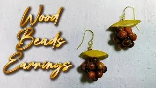 Simple Wood beads earrings tutorial. #woodbeads #diy #jonzhandmade