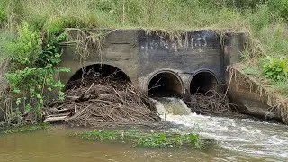 Unclogged Culvert Block Drain By Debris