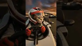 This Cat&rsquo;s First F1 Race Went WAY Too Fast 😱 #cat #shorts #f1 #racing #cute