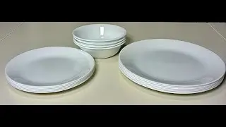 Corelle Vitrelle 18-piece dinnerware set service for 6 with plates and bowls.  #corelle #dinnerware