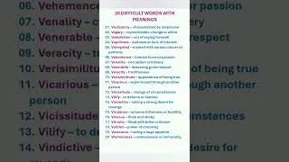 Difficult Words With Meanings. Basic 🆚 Advanced Vocabulary. Learn English