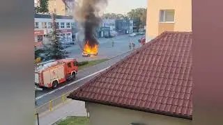 Pożar auta na ul. Sobieskiego w Iławie