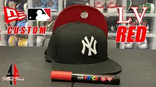 HOW TO MAKE YOUR OWN LV RED NEW ERA 59FIFTY CUSTOM (RED UV) FITTED FIEND EP. 135