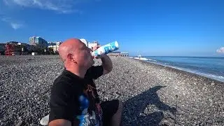 Batumi Beach a few people in the morning ,what we gonna do?