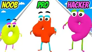 NOOB vs PRO vs HACKER - Number Race 3D